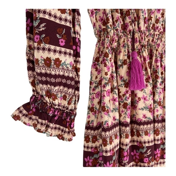 Entro Split V-Neck Boho Floral Mini Dress - Picture 6 of 10